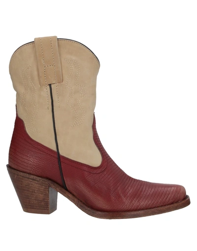 Shop Philosophy Di Lorenzo Serafini Woman Ankle Boots Brick Red Size 8 Soft Leather