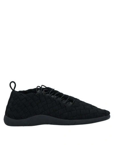 Shop Bottega Veneta Man Sneakers Black Size 7 Soft Leather, Textile Fibers