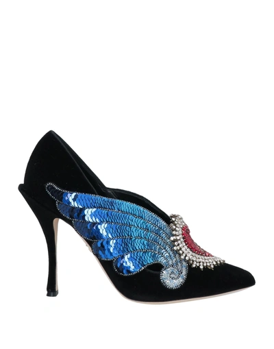 Shop Dolce & Gabbana Woman Pumps Black Size 9.5 Cotton, Viscose
