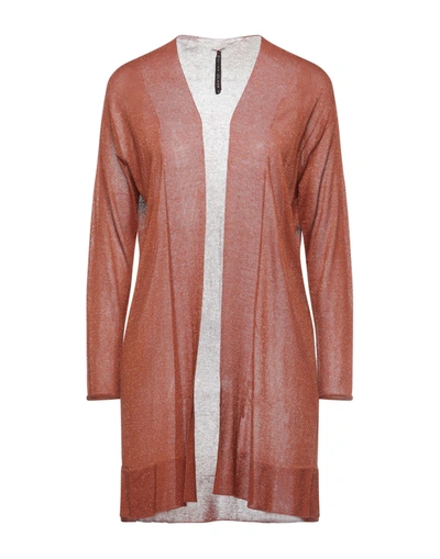 Shop Manila Grace Woman Cardigan Rust Size 0 Viscose, Polyester In Red