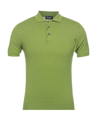 Shop Drumohr Man Sweater Light Green Size 44 Flax, Polyester