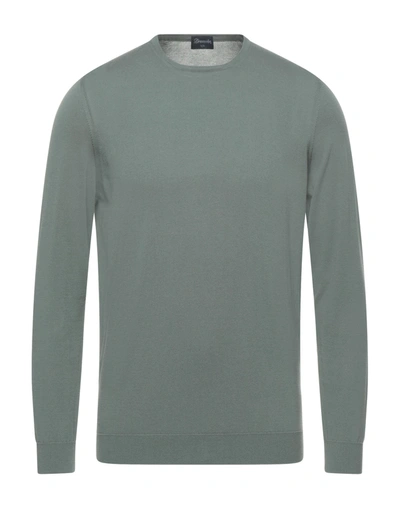 Shop Drumohr Man Sweater Sage Green Size 46 Cotton