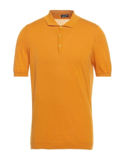 Shop Drumohr Man Sweater Apricot Size 38 Cotton In Orange