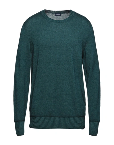 Shop Drumohr Man Sweater Emerald Green Size 46 Merino Wool