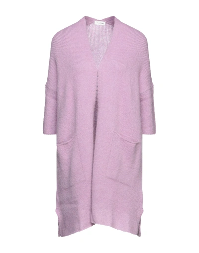 Shop American Vintage Woman Cardigan Mauve Size Xs/s Wool, Acrylic, Mohair Wool, Polyamide, Elastane In Purple