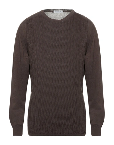 Shop Paolo Pecora Man Sweater Dark Brown Size Xxl Cotton, Polyamide