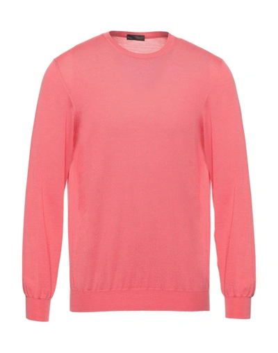 Shop Drumohr Man Sweater Coral Size 40 Super 140s Wool In Red