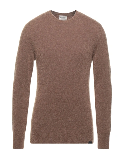 Shop Brooksfield Man Sweater Camel Size 46 Virgin Wool, Polyamide In Beige