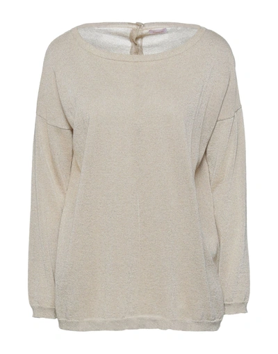 Shop Rossopuro Woman Sweater Beige Size Xxl Viscose, Polyamide, Metallic Fiber