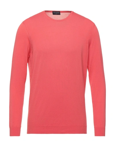 Shop Drumohr Man Sweater Coral Size 46 Cotton In Red
