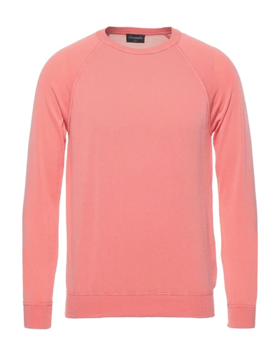 Shop Drumohr Man Sweater Salmon Pink Size 46 Cotton
