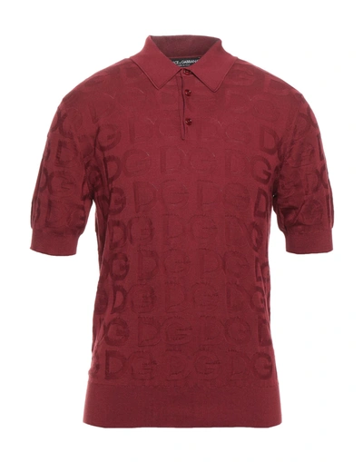 Shop Dolce & Gabbana Man Sweater Burgundy Size 42 Silk In Red
