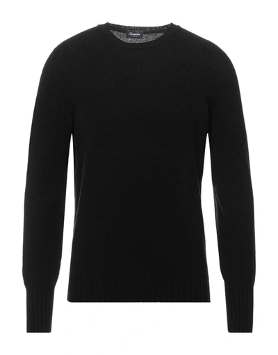 Shop Drumohr Man Sweater Black Size 46 Wool, Polyamide, Cotton