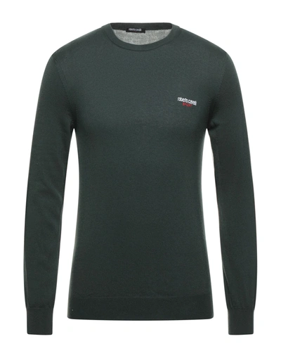 Shop Roberto Cavalli Sport Sweaters In Dark Green