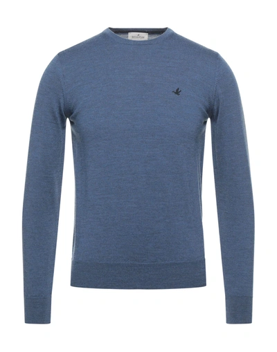 Shop Brooksfield Man Sweater Slate Blue Size 46 Virgin Wool