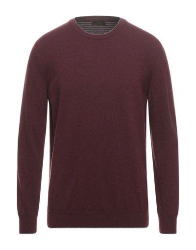 Shop Altea Man Sweater Burgundy Size Xxs Geelong Wool In Red