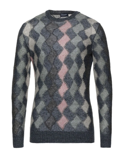 Shop Drumohr Man Sweater Slate Blue Size 38 Linen