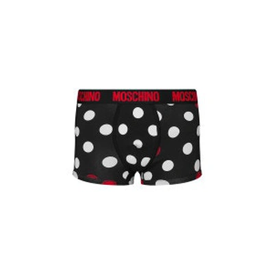Shop Moschino All-over Polka Dots Boxer In Black