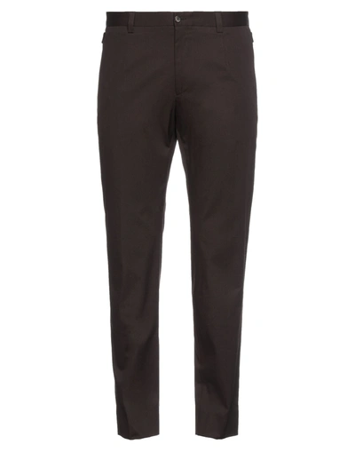 Shop Dolce & Gabbana Pants In Dark Brown