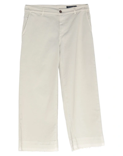 Shop Avantgar Denim By European Culture Woman Pants Ivory Size 29 Cotton, Polyester, Elastane In White