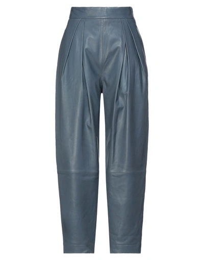 Shop Alberta Ferretti Pants In Pastel Blue