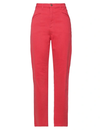 Shop Philosophy Di Lorenzo Serafini Woman Jeans Red Size 2 Cotton, Elastane