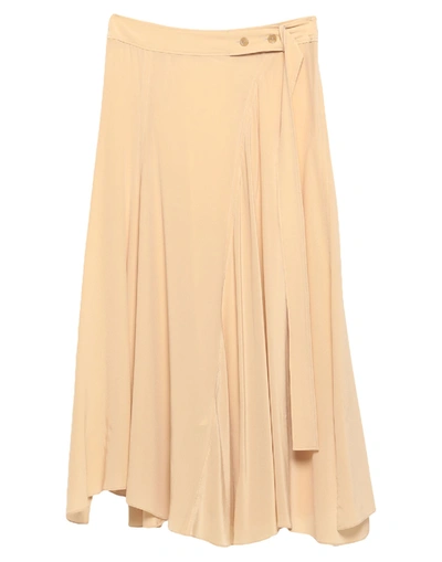 Shop Acne Studios Woman Midi Skirt Beige Size 6 Silk