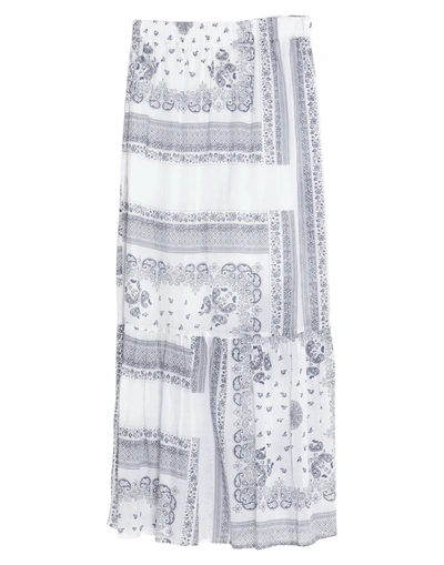 Shop Semicouture Woman Maxi Skirt White Size 10 Viscose, Cotton