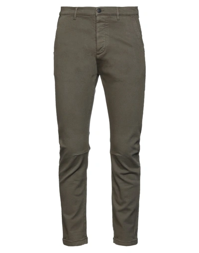 Shop Grey Daniele Alessandrini Man Pants Military Green Size 28 Cotton, Elastomultiester, Elastane