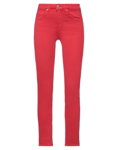 Shop P Jean P_jean Woman Jeans Red Size 28 Cotton, Polyester, Elastane