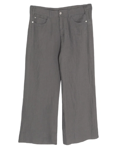 Shop Emporio Armani Woman Pants Lead Size 29 Linen In Grey