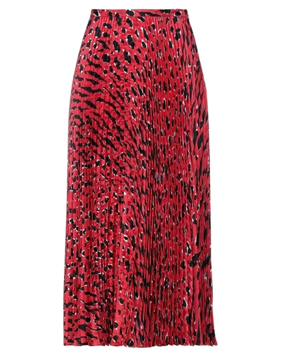 Shop Valentino Garavani Woman Long Skirt Red Size 6 Silk
