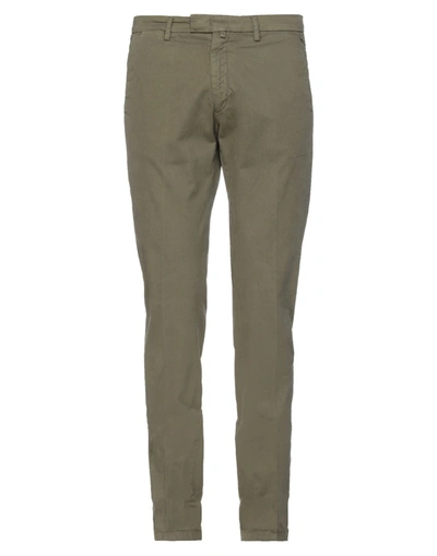 Shop 40weft Man Pants Military Green Size 28 Cotton, Elastane