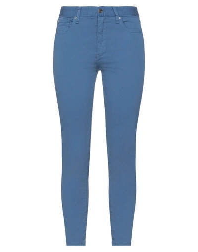 Shop Armani Exchange Woman Pants Slate Blue Size 26 Cotton, Elastane