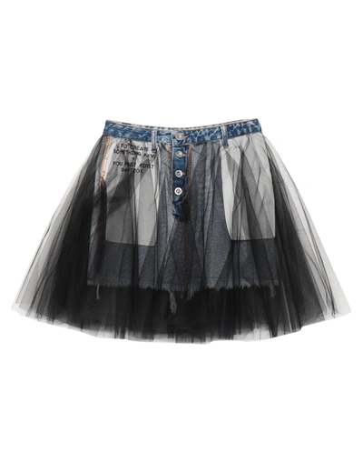 Shop Ben Taverniti Unravel Project Woman Denim Skirt Blue Size 28 Cotton, Polyamide