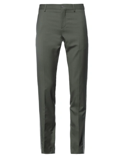 Shop Valentino Garavani Man Pants Military Green Size 32 Wool, Mohair Wool, Polyester, Polyamide