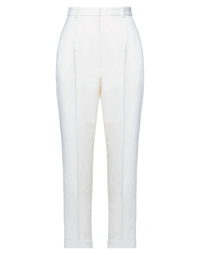 Shop Alexander Mcqueen Woman Pants Ivory Size 6 Virgin Wool In White