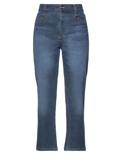 Shop Chloé Woman Jeans Blue Size 6 Cotton, Polyester, Elastane