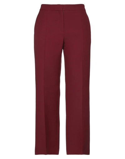 Shop Valentino Pants In Maroon