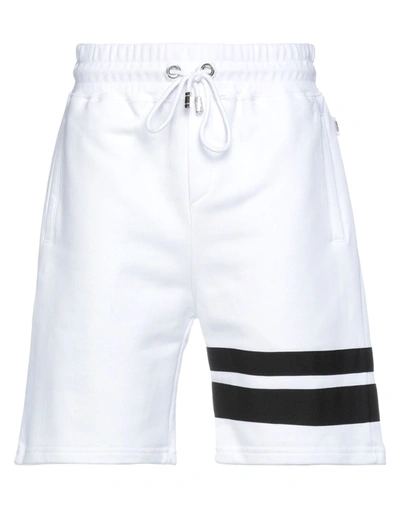 Shop Gcds Man Shorts & Bermuda Shorts White Size Xl Cotton
