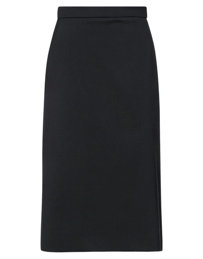 Shop Valentino Woman Midi Skirt Black Size 12 Virgin Wool, Elastane