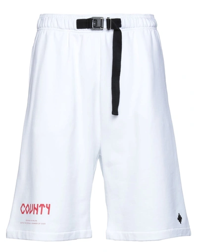 Shop Marcelo Burlon County Of Milan Marcelo Burlon Man Shorts & Bermuda Shorts White Size L Cotton, Polyester