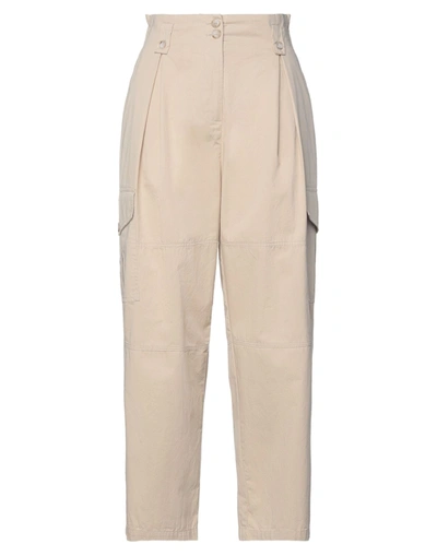 Shop Ottod'ame Woman Pants Sand Size 6 Cotton In Beige