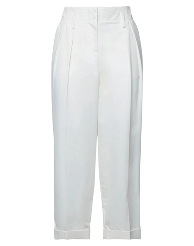 Shop Alexander Mcqueen Woman Pants White Size 6 Cupro
