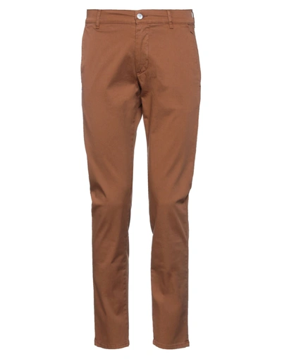 Shop Grey Daniele Alessandrini Man Pants Brown Size 37 Cotton, Elastane