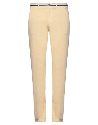 Shop Mason's Man Pants Light Yellow Size 34 Cotton, Elastane