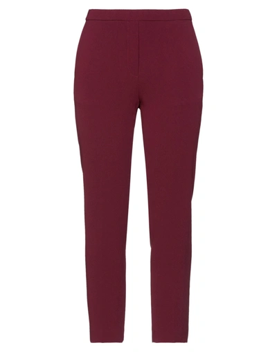 Shop Theory Woman Pants Burgundy Size 4 Triacetate, Polyester In Red
