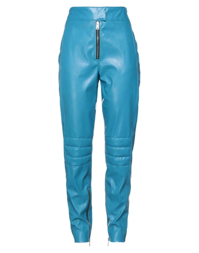 Shop Msgm Pants In Azure