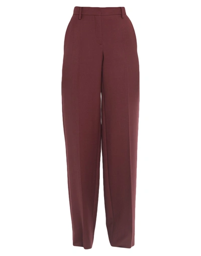 Shop Valentino Pants In Maroon