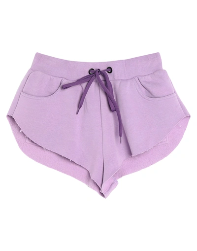 Shop Natasha Zinko Woman Shorts & Bermuda Shorts Lilac Size Xs Cotton, Polyester In Purple